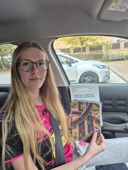 Faith Milner - BB Driving School pass